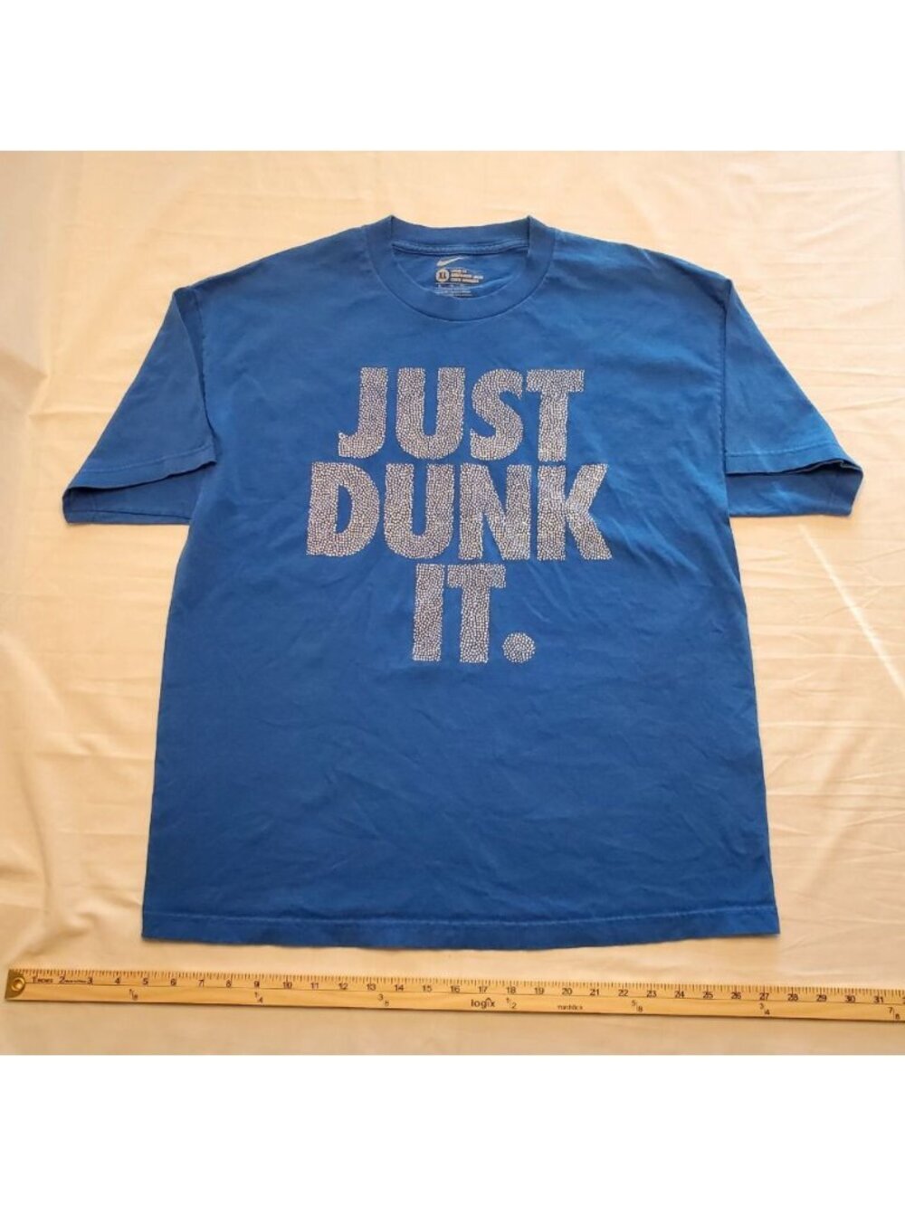 Nike Basketball Just Dunk It Shirt XL Blue Swoosh Sportswear Jordan Vtg 90's Air